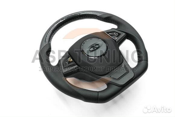 Анатомический руль барс в экокоже Лада 4х4 Карбон
