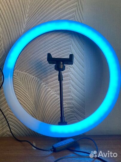 Кольцевая лампа 33 см цветная