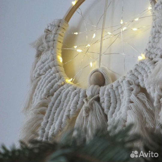 Рождественский Ангел макараме панно