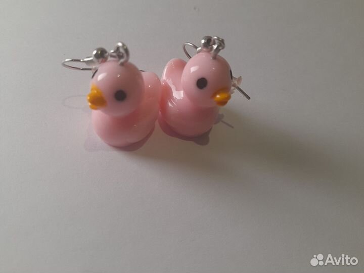 Серёжки с уткой