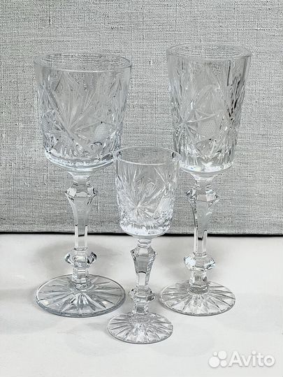 Хрустальные фужеры Гусь-Хрустальный, СССР хрусталь