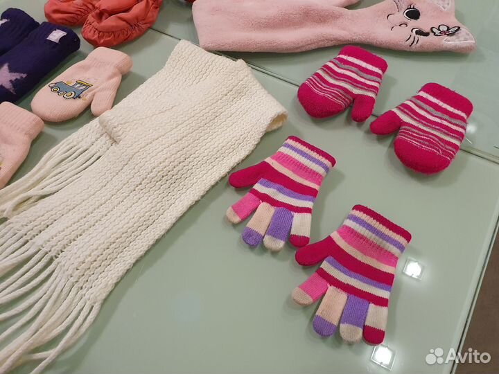 Шарф и варежки. На возраст 2-3 года