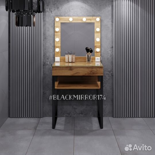 Макияжный столик лофт на металлокаркасе