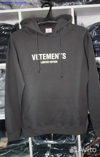 Худи vetements серое vhq (Арт.12498)