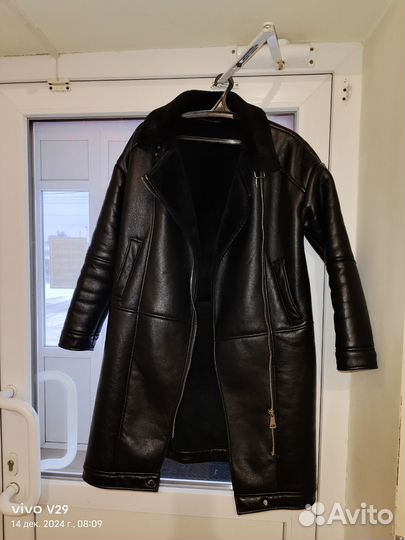 Дубленка авиатор удлиненная