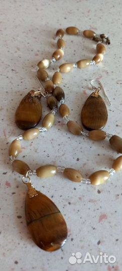 Комплект бусы,серьги