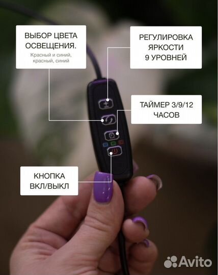 Фитолампа для растений полный спектр новая