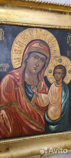 Старинная Икона.19 в.Казанская.90х76 см Сусал