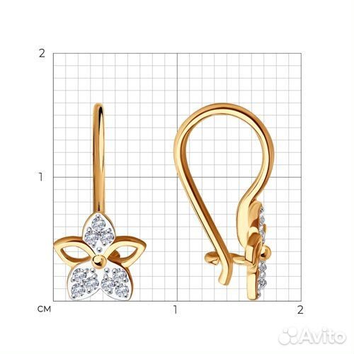 Золотые серьги 585 пробы