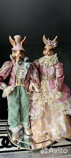 Пасхальные зайцы кролики пара