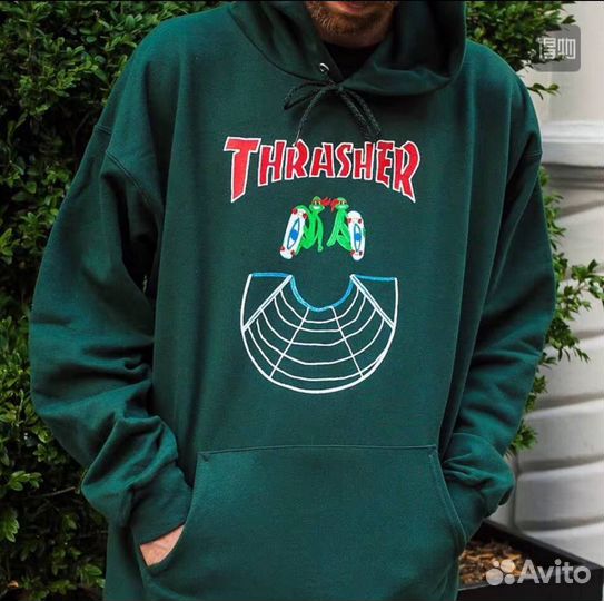 Thrasher dark green hoodie (rare)