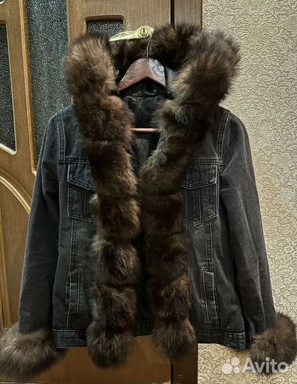 Джинсовая дубленка