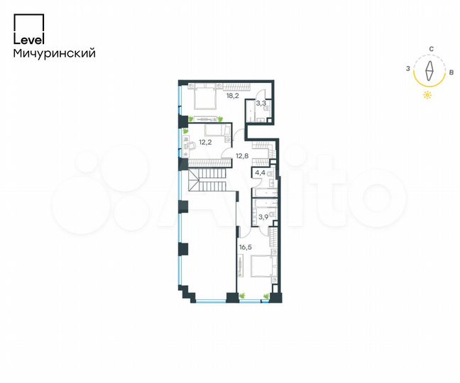 6-к. квартира, 181,1 м², 53/54 эт.
