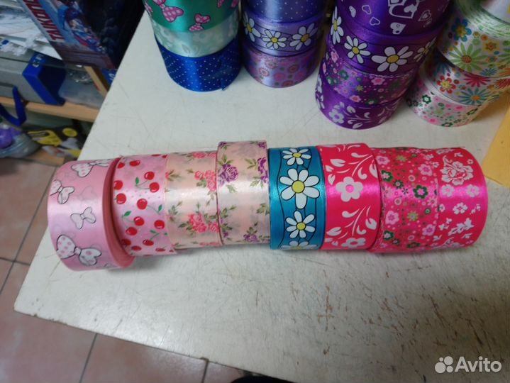 Атласные ленты и другое для рукоделия