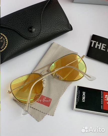 Солнцезащитные очки ray ban aviator желтые