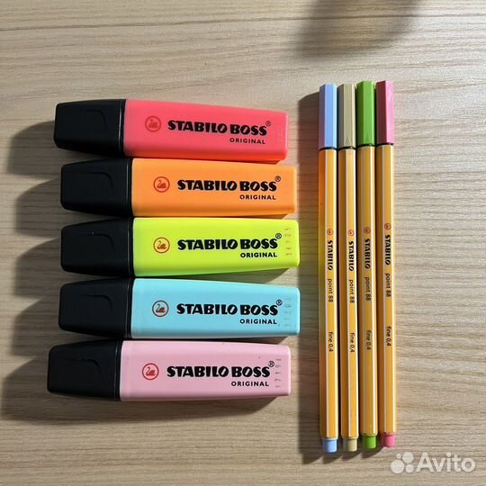 Текстовыделители, капилярные ручки Stabilo