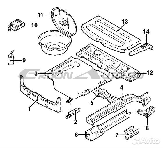 Обшивка багажника VW Polo 2001-2009 6Q6863459K71N