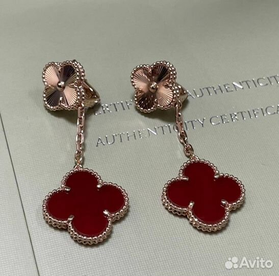 Золотые серьги Van Cleef 15 гр