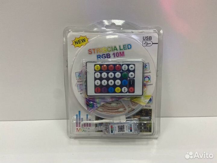 Лента светодиодная с пультом и блютуз 10м