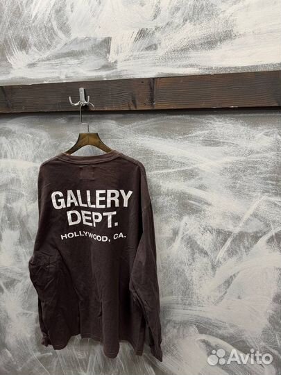 Лонгслив Gallery Dept Washed Grey Classic Оригинал