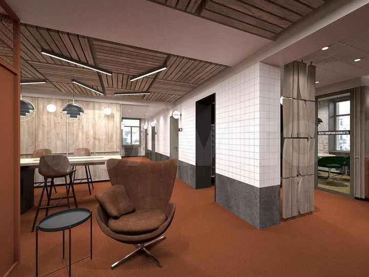 Офисный этаж 905 м² в центре