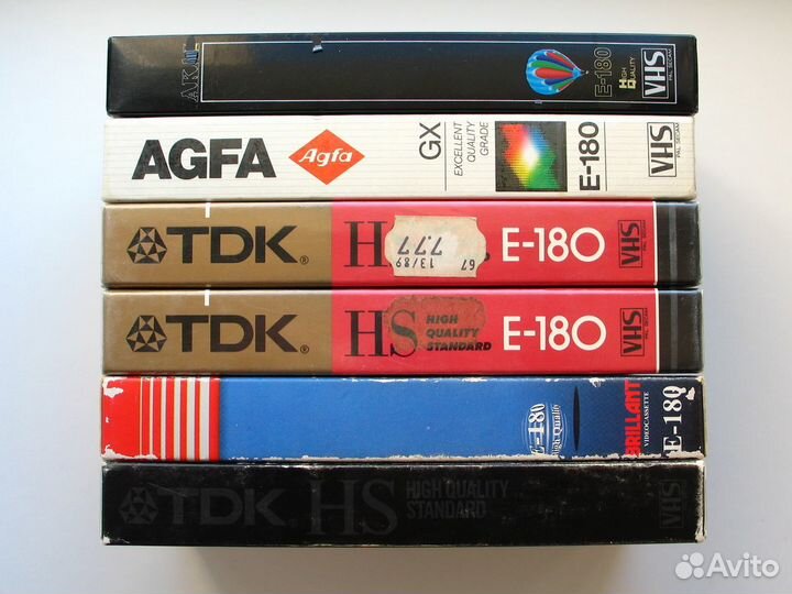 Видеокассеты E-180 - Agfa, TDK, Akai, Brillant