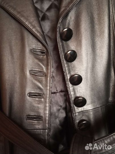 Кожаный плащ женский