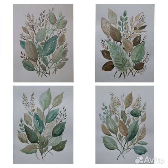 Сет из 4х картин акварелью, А4, авт.работы