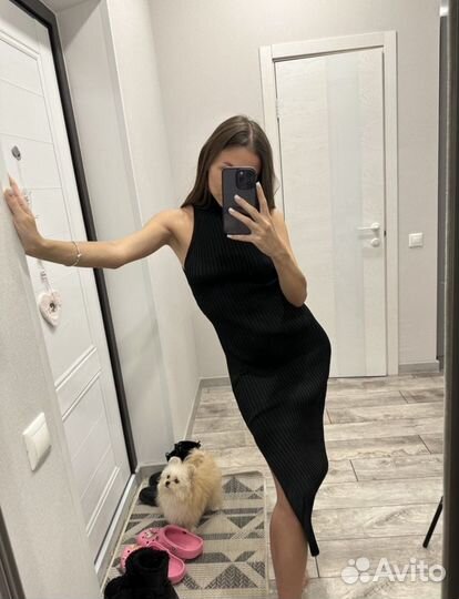 Платье миди лапша трикотаж