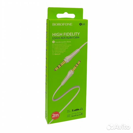 Кабель AUX Borofone BL6 (2000mm) (Белый)