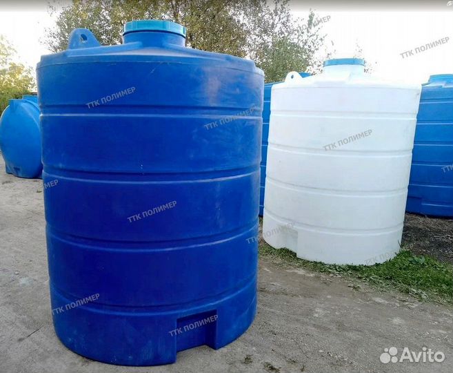 Бак ёмкость пластиковая вертикальная 3000л / 3м3