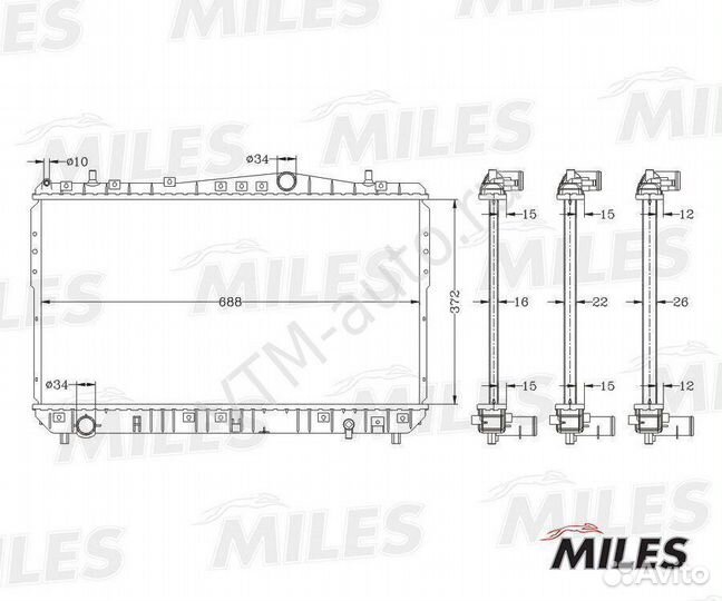 Радиатор охлаждения двигателя Шевроле Лачетти (Mil