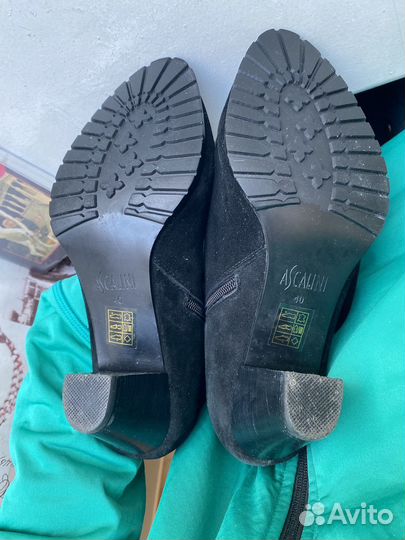 Замшевые сапоги на полную ногу ascolini 40