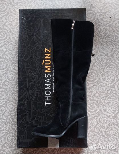 Thomas muns шикарные велюровые высокие сапоги