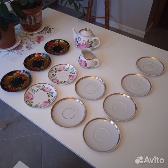 Остатки сервизов б/у: Хохлома, Агашки, Ромбы, рфз