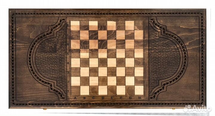 Нарды и шашки резные Лошадь в загоне 61 х 61 см Бук Армения 62456