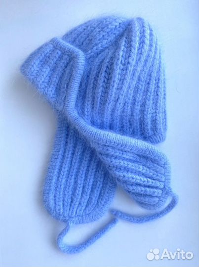 Шапка-ушанка и варежки из пуха норки