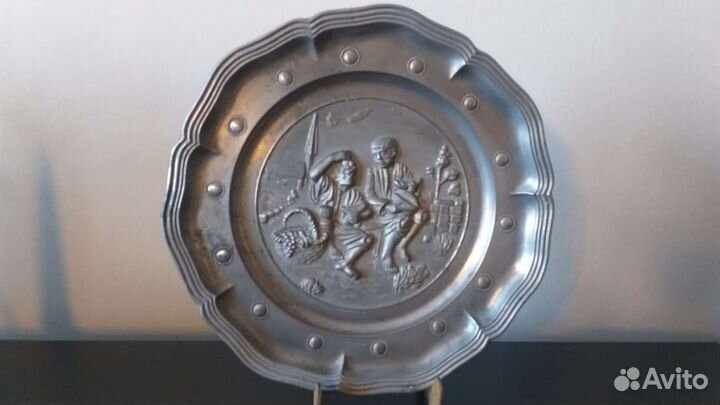 Декоративная олавянная тарелки лимуж Франция