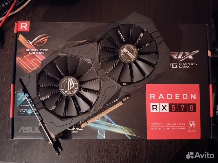Видеокарта Asus RX 570 strix OC 4gb