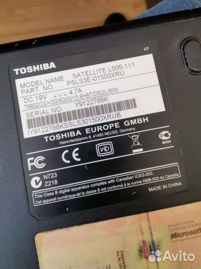 Ноутбук Toshiba Satellite L505-111 на запчасти