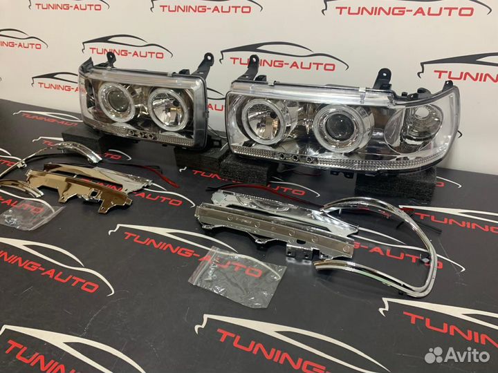 Фара Toyota land Cruiser 80 90-98 chrome LED tuning R+L светлые