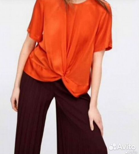 Шёлковая блузка Zara 42-44 шёлковый топ Zara
