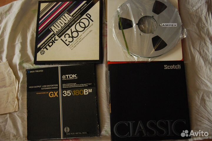 Катушки TDK, Scotch, Ampex 1100m