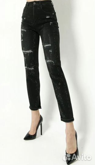Джинсы со стразами