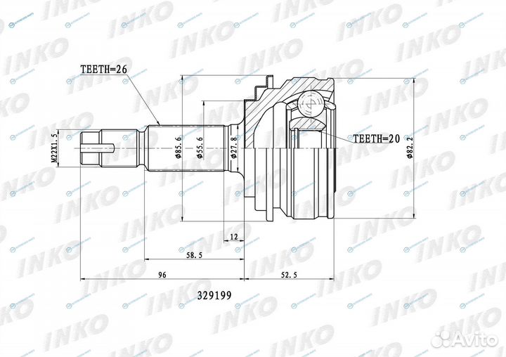 329199 шрус внешний 2620