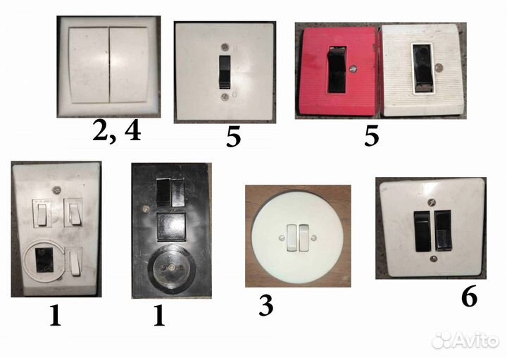 Выключатель с одной, двумя, тремя кнопками