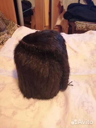 Шапка норковая вязаная