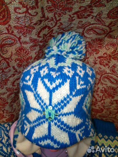 Комплект шапка, шарф, варежки