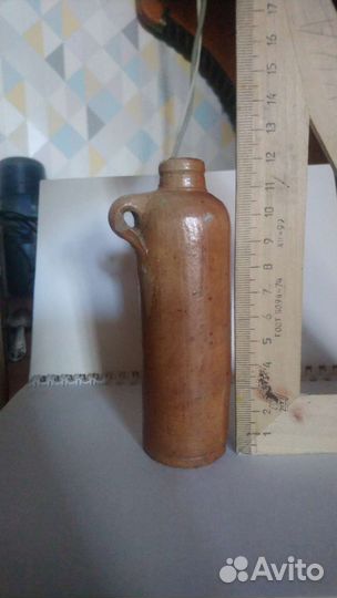 Бутылка старинная глина бутылочка Царская