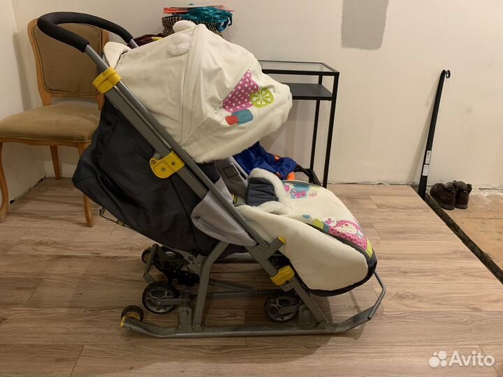 Санки коляска ника 7 с колесами